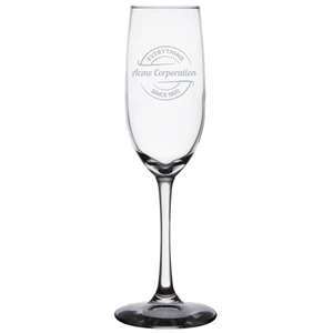 Laser Engraved 8oz. Champagne Flute Glass
