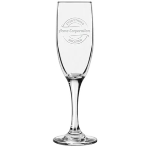 Laser Engraved 6oz. Champagne Flute Glass