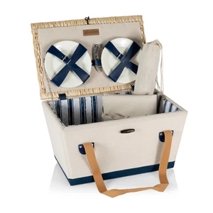 Boardwalk Picnic Basket for 4, (Beige)