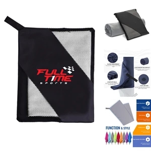 Custom Microfiber Beach Towel w/ Imprinted bag