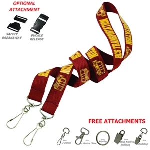 Custom Logo 5/8" Custom Open Ended Polyester Lanyard w/ Badge Holder