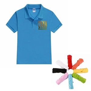 Kid Size Short Sleeve Poly-cotton Blend Pique Polo T-Shirt