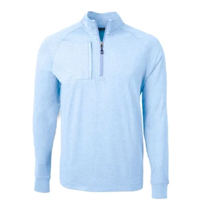 Cutter & Buck Adapt Eco Knit Heather Mens Quarter Zip Pul...