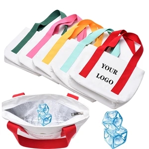 Custom Logo Designer Tote Canvas Cooler Bag