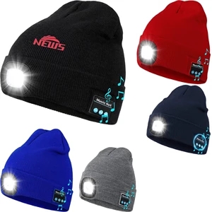 LED Headlamp Beanies with Headphones
