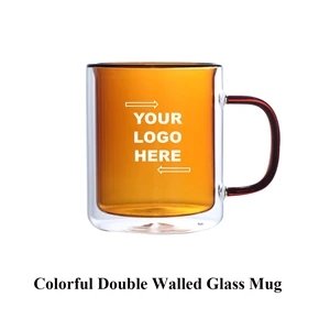 Colorful Double Walled Glass Mug