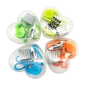 Heart-Shaped Mini Office Supplies Set
