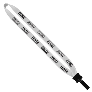 Custom Logo 3/4" Cotton Lanyard with Plastic Clamshell & Bulldog Clip