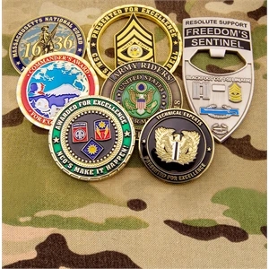 Military Challenge Coins - Die Struck With Enamel Colors