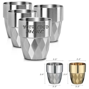 12 Oz Stackable Double Wall Stainless Steel Cups