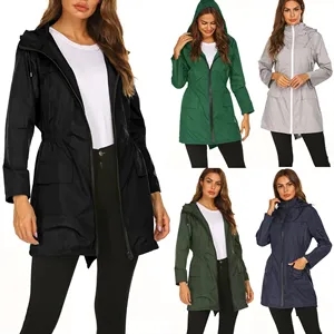 Womens Rain Jacket Hooded Waterproof