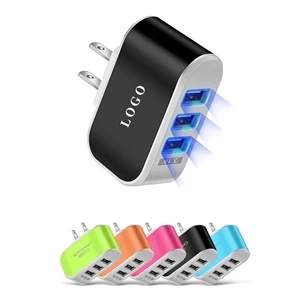 3-Port Usb Led Wall Charger