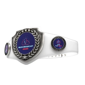 Vibraprint® Antique Silver Championship Shield Award Belt