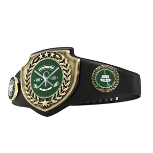 Vibraprint® Bright Gold Championship Shield Award Belt