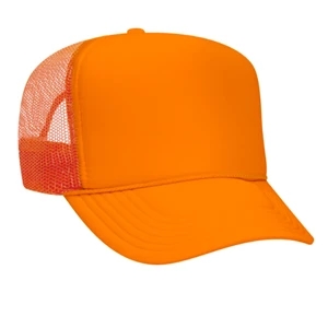 Otto 5-Panel High Crown Foam Trucker Hats - Neon Colors