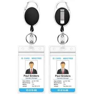 ID Badge Reels with Quick Release Claw Clasp Keychain Clip