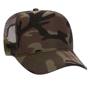 Otto 5-Panel High Crown Foam Trucker Hat - Camo