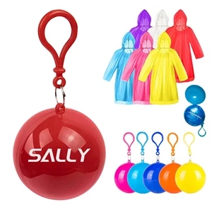 Keychain Ball Poncho Disposable Raincoat