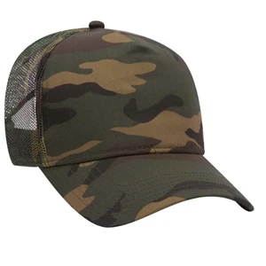 Otto Camouflage 5 Panel Mid Crown Trucker Hat