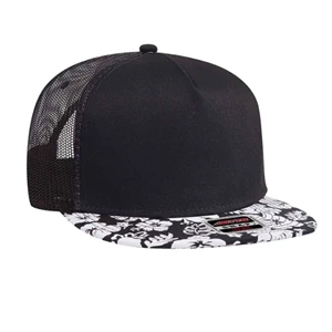 Otto 5 Panel Mid Pro Mesh Back Tropical Trucker Snapback Hat