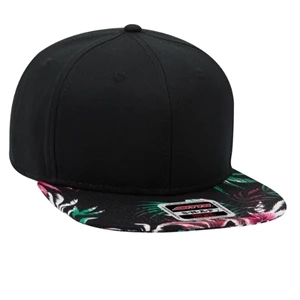 Otto 6 Panel Mid Pro Snapback Tropical Hat, Hawaiian Pattern