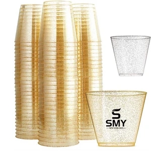 9oz Disposable Shiny Glitter Plastic Cups