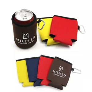 Custom Logo Collapsible Can Cooler with Carabiner