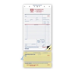 Compact Service Order w/ Claim Check & I.D. Tag