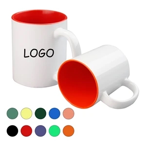 11 Oz. Colored Ceramic Mug With C-Handle