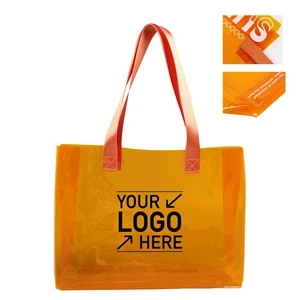 Clear PVC Jelly Orange Tote Bag