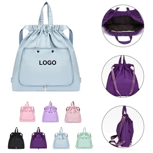 Foldable Nylon Waterproof Drawstring Backpack