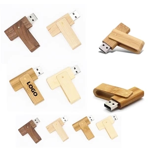 Wooden Swivel USB Drive 2.0