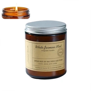 7 Oz Scented Candle With Glass & Lid