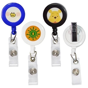 Round Badge Reel Holder w/ Rotating Bull Dog Clip