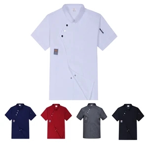 Unisex Modern Short Sleeve Vented Chef Coat