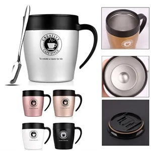 11oz Stainless Steel Coffee Mugs with Spoon