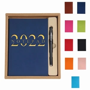 Custom Logo Leather Notebook Journal And Ballpoint Pen Set