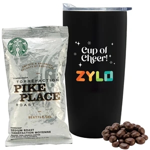 Custom Logo Straight Tumbler w/ Liner Gift Set - Espresso-ly for You