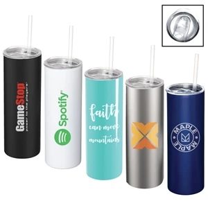 Custom Logo Neptune Skinny 20 oz. Stainless Steel Vacuum Tumbler