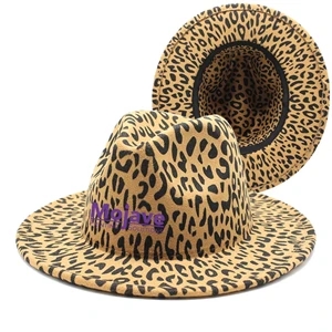 Leopard Woolen Fedora Hat