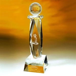 Crystal Golf Tournament Trophy for Sports