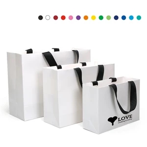 Custom Vertical Eurotote Bag W/ Ribbon Handles