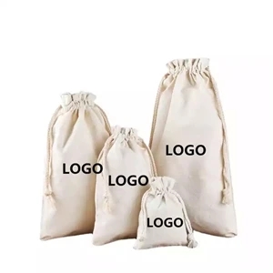 Custom Cotton Canvas Drawstring Storage Shoe Laundry Bags