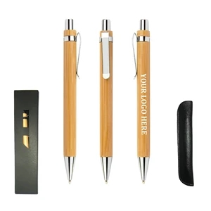 Bamboo Wooden Retractable Ballpoint Pen