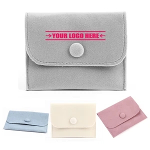 Velvet Jewelry Pouch with Snap Button