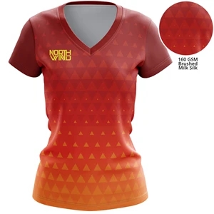 Women's 160 GSM Brushed Milk Silk Sublimated jersey T-Shirt