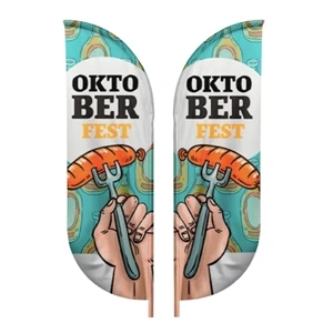 10' Double-Sided Blade Flag with Ground Spike