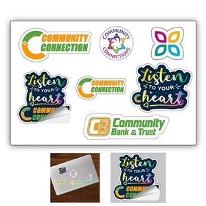 Full Color Custom Shape Removable Vinyl Sticker Sheets