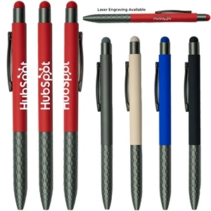 Soft Touch Aluminum Stylus Pen W/ Plastic Grip