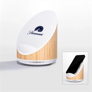 Bamboo 15W Qi Charging Wireless Speaker and Phone Stand